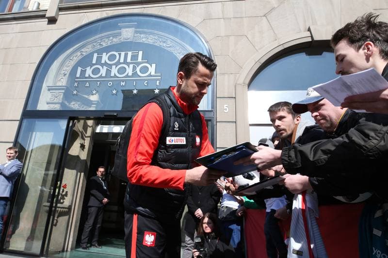 Football. Poland national team. Arrival. 25.03.2018