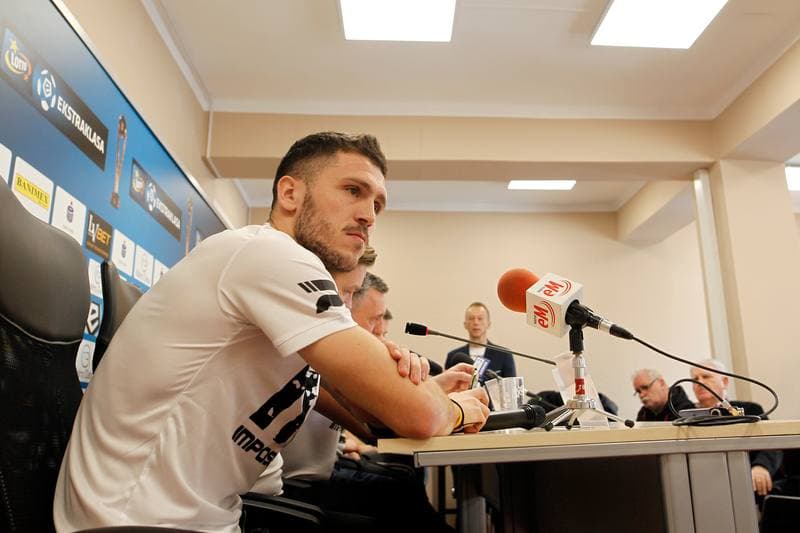 Football. Zaglebie Sosnowiec. Press Conference. 07.02.2019