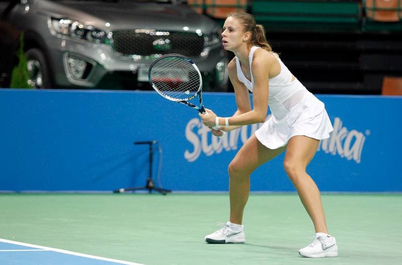 Tennis. Katowice Open. Agnieszka Radwanska - Yanina Wickmayer. 07.04.2015