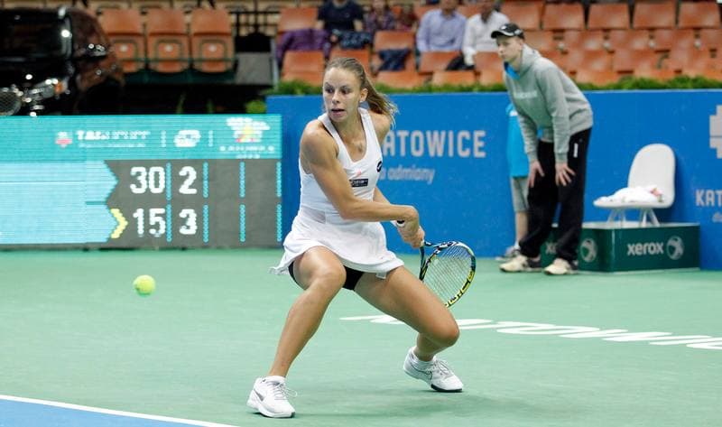 Tennis. Katowice Open. Agnieszka Radwanska - Yanina Wickmayer. 07.04.2015