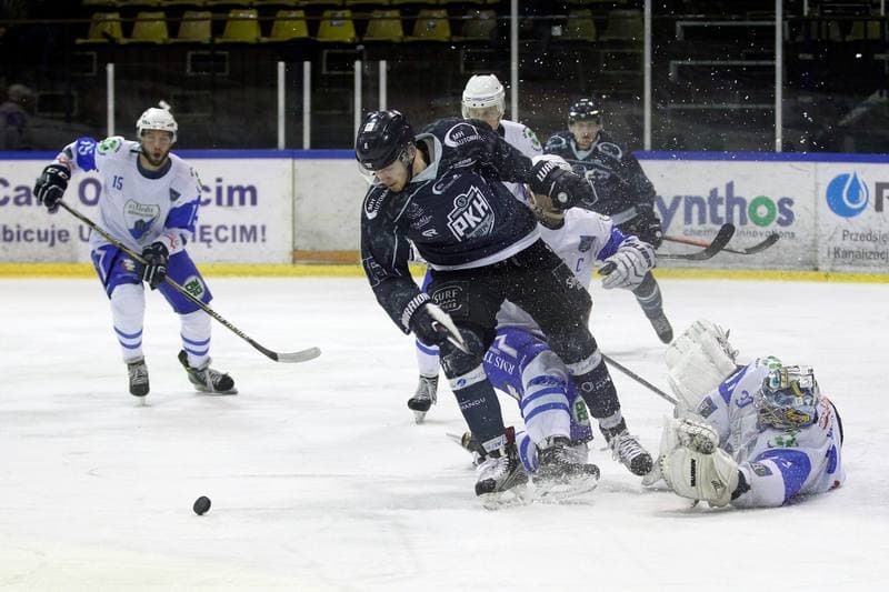 Ice Hockey. Polska Hokej Liga. Unia Oswiecim - MH Automatyka Gdansk. 01.02.2018