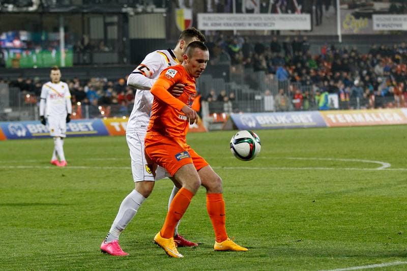 Football. PKO BP Ekstraklasa. Termalica Bruk-Bet Nieciecza - Jagiellonia Bialystok. 16.12.2015