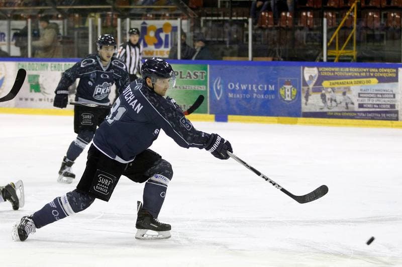 Ice Hockey. Polska Hokej Liga. Unia Oswiecim - MH Automatyka Gdansk. 01.02.2018