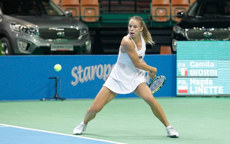 Tennis. Katowice Open. Agnieszka Radwanska - Yanina Wickmayer. 07.04.2015