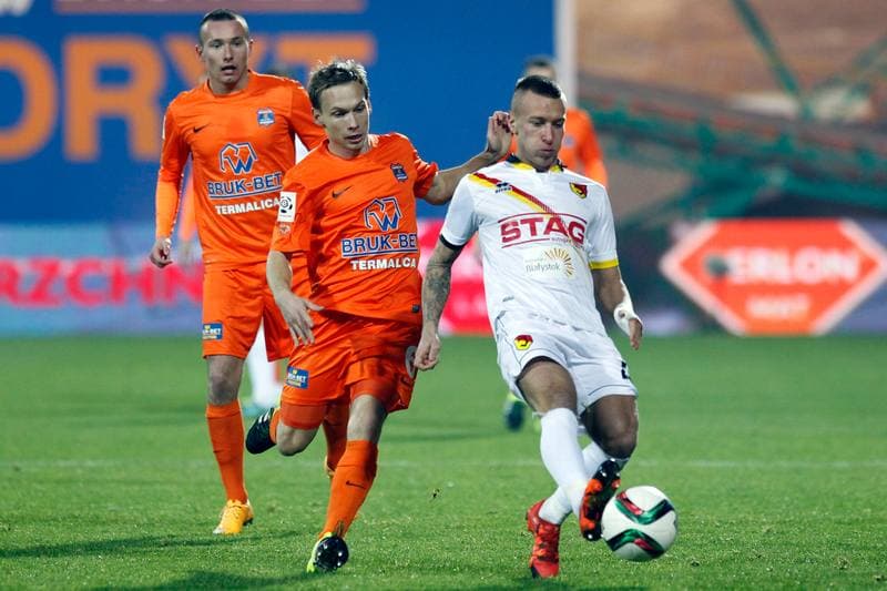 Football. PKO BP Ekstraklasa. Termalica Bruk-Bet Nieciecza - Jagiellonia Bialystok. 16.12.2015