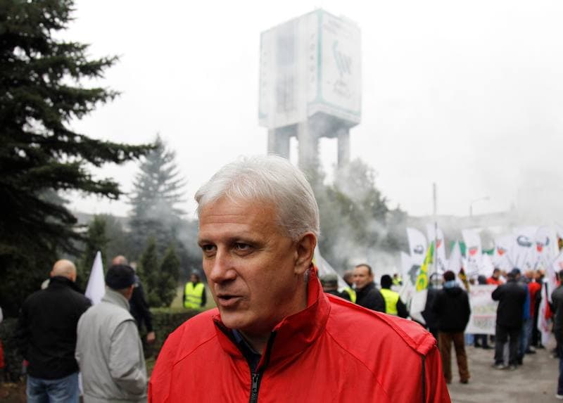 Manifestacja przed KWK Pokoj. Ruda Slaska. 13.10.2015