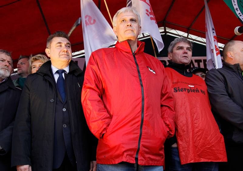 Manifestacja przed KWK Pokoj. Ruda Slaska. 13.10.2015
