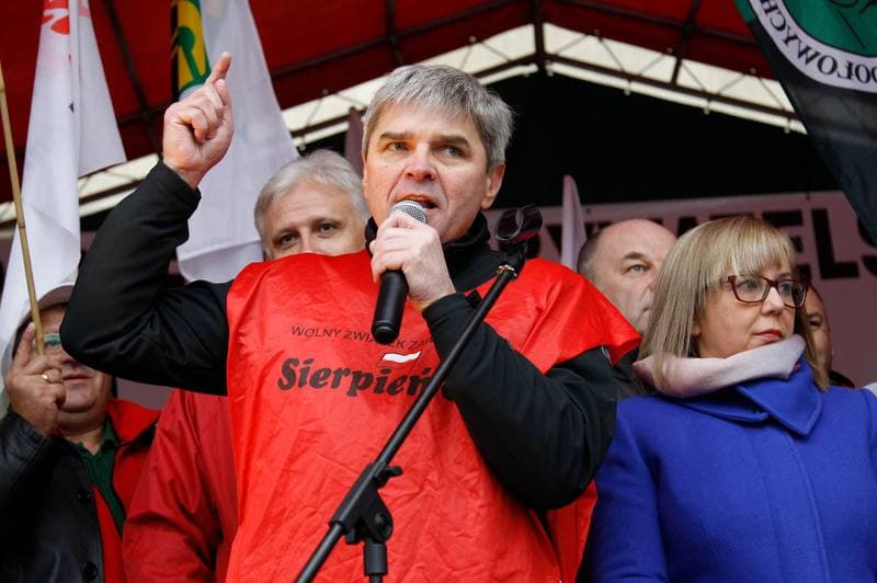 Manifestacja przed KWK Pokoj. Ruda Slaska. 13.10.2015