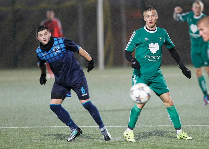 Football. IV Liga Katowice. GKS II Katowice - Slavia Ruda Slaska. 15.11.2015
