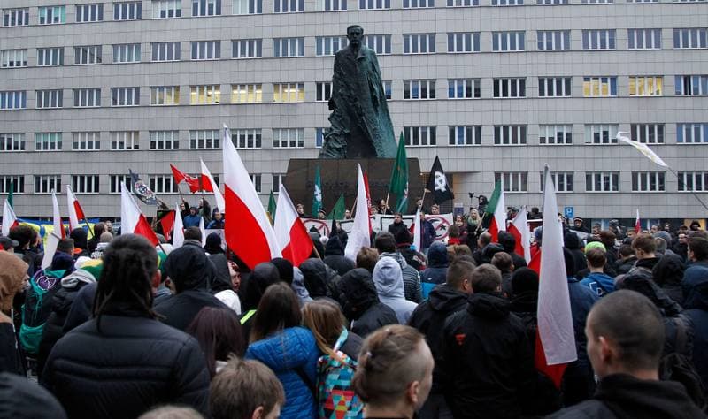 Slask Manifestacja Przeciwko Islamistom. Katowice. 21.11.2015