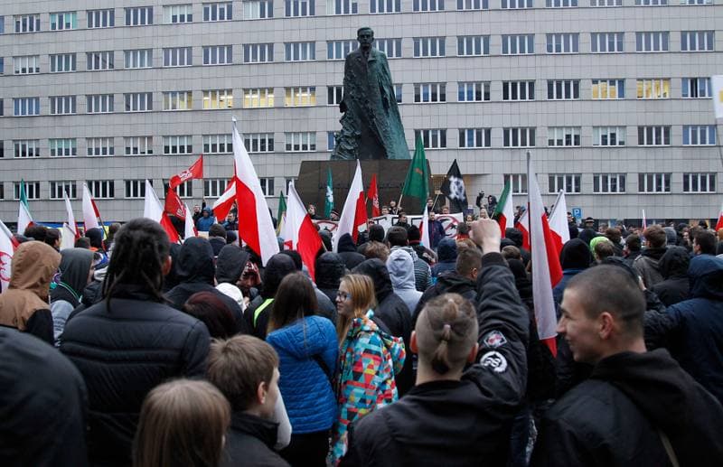 Slask Manifestacja Przeciwko Islamistom. Katowice. 21.11.2015