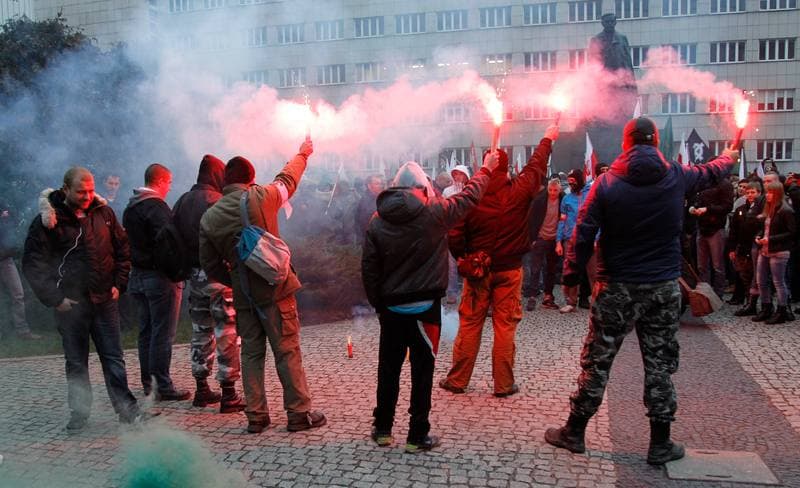 Slask Manifestacja Przeciwko Islamistom. Katowice. 21.11.2015