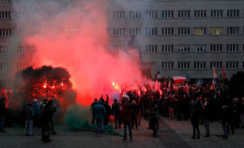 Slask Manifestacja Przeciwko Islamistom. Katowice. 21.11.2015