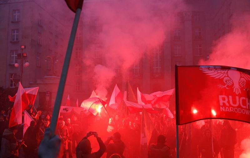 Slask Manifestacja Przeciwko Islamistom. Katowice. 21.11.2015