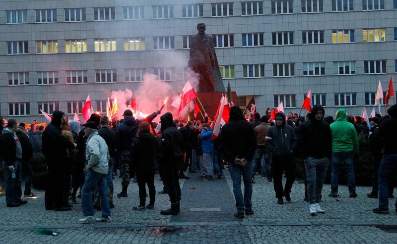 Slask Manifestacja Przeciwko Islamistom. Katowice. 21.11.2015