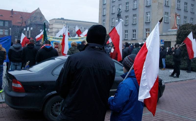 Slask Manifestacja Przeciwko Islamistom. Katowice. 21.11.2015