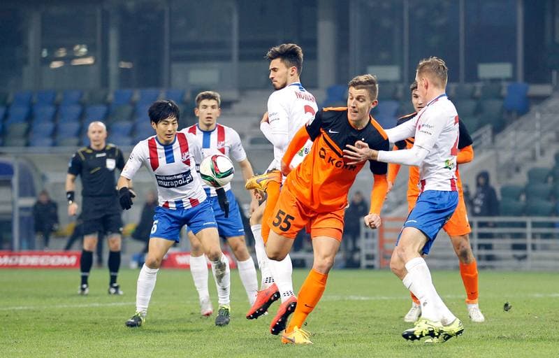 Football. PKO BP Ekstraklasa. Podbeskidzie Bielsko Biala - Zaglebie Lubin. 22.11.2015