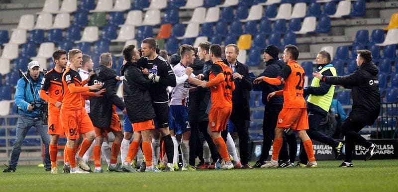 Football. PKO BP Ekstraklasa. Podbeskidzie Bielsko Biala - Zaglebie Lubin. 22.11.2015